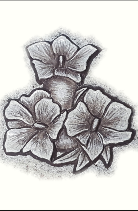 Enzian Blumensymbol eingehauen und getönt - hell / dunkel