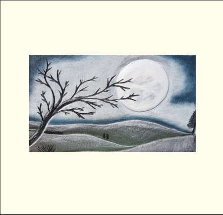 Landschaft mit Mond
