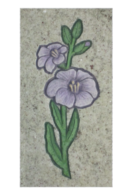 Blume - halbplastisch eingehauen und getönt - farblich gefasst