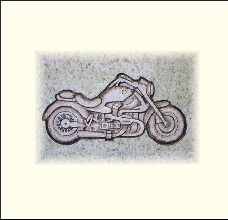 Motorrad - halbplastisch eingehauen und getönt hell / dunkel