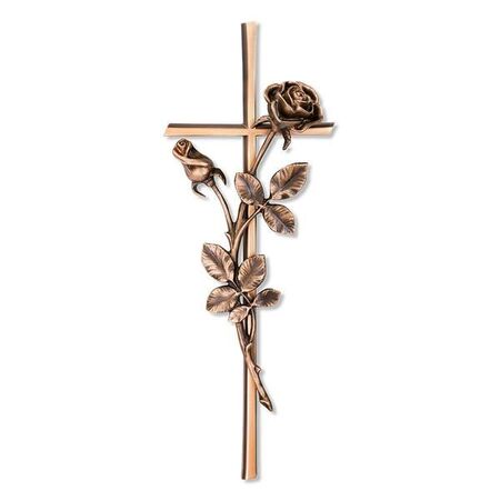 Kreuz 20291 mit Rose - Bronze