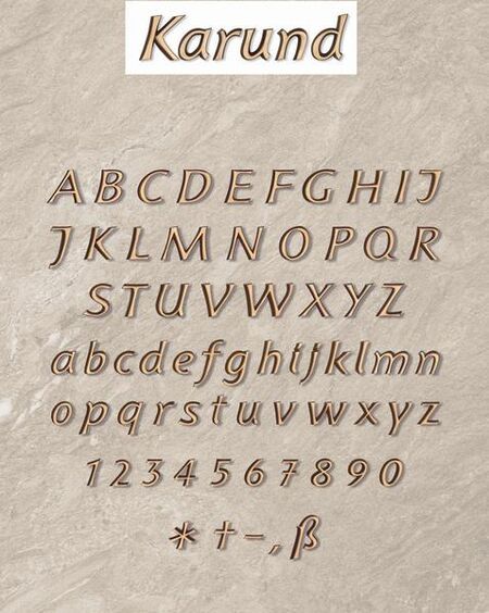 Schriftart KARUND - Strassacker