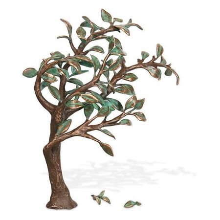 Trauerweide 60236 - Bronze - farbig patiniert mit Einzelblättern