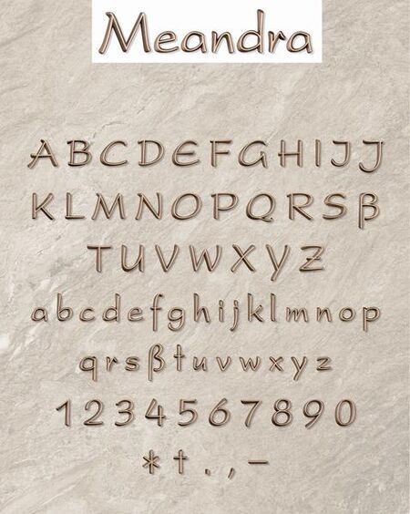 Schriftart MEANDRA - Strassacker