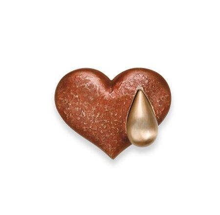 Herz mit Träne - 20651 - Bronze - rote Patina