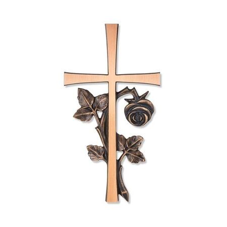 Kreuz 22740 - Bronze - mit Rose rückseitig