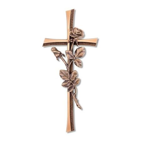 Kreuz Bronze 33640 mit Rose