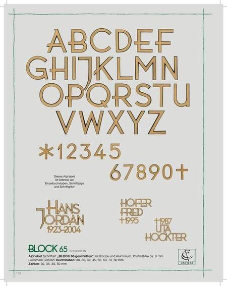 Schrift Block 65